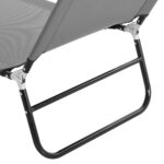 Sdraio da Giardino Pieghevole con Schienale Regolabile, Acciaio e Tessuto Oxford, 188x56x28cm, Grigio - immagine 9