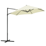 Ombrellone da Giardino a Sbalzo 2,6x2,5 m con Rotazione a 360° e Manovella, Beige
