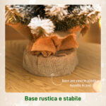 Albero di Natale Piccolo Alto 60 cm con 72 Rami Innevati, Pigne e Bacche Rosse, Verde - immagine 6