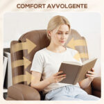 Poltrona Relax Reclinabile Massaggiante Riscaldante in Similpelle con 8 Punti Massaggio, Marrone - immagine 7