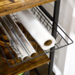 Mobile da Cucina a 3 ripiani in Truciolato con Presa di corrente, Porta USB e Cestino, 90x40x83cm - immagine 8