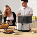 Friggitrice ad Aria da 8L, Air Fryer 17W con 8 Programmi e Circolazione Aria Calda a 360°, Display LED, Nero - immagine 9