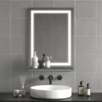 Specchio per Bagno a Luci LED a 3 Colori Regolabili con Mensola in Vetro, 50x12x70 cm, Argento - immagine 6