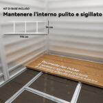 Casetta da Giardino in Metallo con Porte Scorrevoli e Lucchetto con Chiavi, 2,1x1,2x1,9m, Grigio Scuro - immagine 7