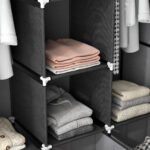 Armadio in Tessuto Pieghevole con Cassetti e Ante Avvolgibili con Zip, 125x43x162,5cm, Grigio Scuro - immagine 8