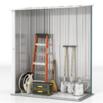 Casetta da Giardino in Acciaio Porta Attrezzi con Catenaccio, 161,5x94,5x196cm, Verde - immagine 7