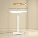 Tavolo da Cucina Rotondo per 2 Persone dal Design Moderno in Acciaio, Ø60x72 cm, Bianco - immagine 3