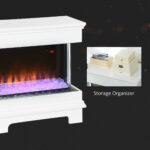 Caminetto Elettrico a 10 Colori con Spegnimento Automatico e Timer da 12h, 61x28x66,5 cm, Bianco - immagine 8