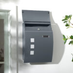 Cassetta Postale Ricurva in Acciaio con 3 Fessure e 2 Chiavi di Sicurezza 45x10x32 cm, Grigio - immagine 2