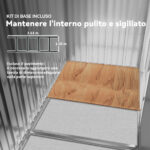 Casetta in Acciaio con Fondazione, 4 Prese d'Aria e 2 Porte Scorrevoli, 277x195x192 cm, Grigio Scuro - immagine 6