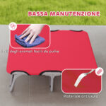 Brandina per Cani Piccoli Pieghevole per Interno ed Esterno, Metallo e Tessuto Oxford, 71x58x20 cm, Rosso - immagine 6
