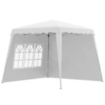 Gazebo da Giardino Pieghevole ad Altezza Regolabile in Acciaio e Tessuto Oxford, 2,4x2,4x2,5m