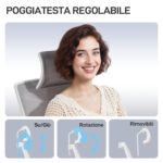 Sedia da Ufficio Ergonomica e Traspirante con Supporto Lombare Dinamico 4D, 64,5x62,5x112-122 cm, Multicolore - immagine 5
