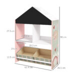 Scaffale Portagiochi per Bambini con Ripiani e Cassetti Rimovibili, Rosa - immagine 3