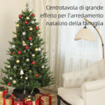 Albero di Natale Artificiale Alto 180 cm con 818 Rami e Base in Acciaio per Interni, Verde - immagine 4