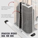 Stazione Fitness Multifunzione per Casa e Palestra con 4 Imbottiture, in Acciaio e PU, 150x110x210 cm, Bianco - immagine 5