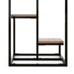 Scaffale per Piante a 4 Livelli in Acciaio e Legno, 40x40x75,5 cm, Marrone e Nero - immagine 7