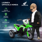 Moto Elettrica per Bambini con Licenza Honda CRF450RL a 3 Ruote, Età 18-36 Mesi, Verde - immagine 4