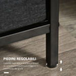 Mobile Cassettiera Multiuso con 3 Cassetti Pieghevoli in Tessuto, Arredamento Soggiorno e Camera, 58x29x81,5cm, Grigio Scuro - immagine 7