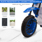Moto da Cross Elettrica per Bambini da 3-5 Anni, Moto Elettrica per Bambini con Batteria 12V Ricaricabile e Rotelline Rimovibili, 106,5x51,5x68cm, Blu - immagine 7