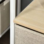 Mobile Porta TV da 47" con Cassetti Pieghevoli in Tessuto e Mensola in Metallo e MDF, 98x29x56cm, Colore Legno - immagine 8