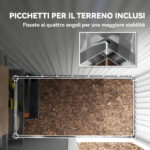 Casetta da Giardino Porta Attrezzi in Acciaio con Porta Bloccabile, 161x95x163/181cm, Grigio - immagine 8