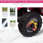 Quad per Bambini Elettrico con Batteria Ricaricabile 6V, e Velocità 2,8-4,6km/h, 72x40x45,5 cm, Rosa - immagine 7
