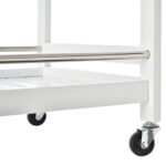 Carrello da Cucina Portavivande in Legno con 3 Ripiani e Ruote, 45x38x78cm, Bianco - immagine 9