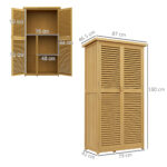 Casetta da Giardino i Legno a 4 Ripiani con Anta a Persiana, 87x46,5x160 cm, Giallo e Verde - immagine 3