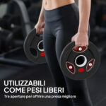 Set di Dischi Pesi 2x2,5 kg con Foro da 5 cm e 3 Impugnature, Acciaio con Rivestimento in Plastica, Nero - immagine 4