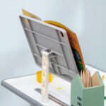 Banco Scuola con Sedia ad Altezza Regolabile e Luce per Bambini 6-12 Anni, Acciaio e MDF, Grigio - immagine 9