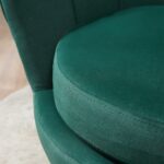 Poltrona Vintage di Design in Velluto Verde Poltroncina da Camera - immagine 9