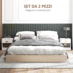 Set 2 Comodini Moderni in Legno con Cassetto e Ripiano Aperto, 39x28x41 cm, Bianco - immagine 4