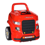 Officina Camion Giocattolo con Motore e 61 Accessori per Bambini 3-5 Anni, Ruote e Maniglia, 40x39x47cm, Rosso