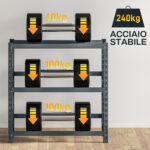 Scaffale per 6 Casse di Bevande Autoportante a 3 Livelli con Ripiani Regolabili, 110x30x110cm, Grigio - immagine 8