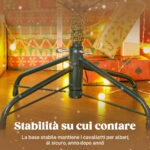 Albero di Natale Innevato Alto 210 cm con Rami Realistici e Base in Metallo Pieghevole - immagine 8