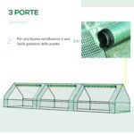 Mini Serra per Piante Impermeabile con 3 Ingressi Avvolgibili, in Acciaio e PE, 4x1x80 cm, Verde - immagine 6