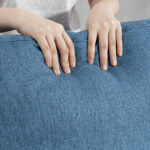 Poltrona Relax Reclinabile Manualmente a 135°, Girevole a 360° con Funzione Dondolo, Blu - immagine 9