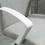 Sedia da Ufficio Ergonomica a Dondolo, Sedia da Studio Girevole, Poltrona Scrivania con Altezza Regolabile in Tessuto, 61x61x89-99 cm, Grigio Chiaro - immagine 8