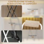 Set 2 Sgabelli da Bar Pieghevoli con Poggiapiedi, in Legno e Acciaio, 37x45x87 cm, Legno - immagine 6