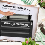 Set di 2 Letti per Orto Rialzato con Fondo Aperto in Acciaio Galvanizzato, 1x60x30cm, Grigio - immagine 6