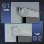 Telo per Proiettore 1" 16:9 Motorizzato con Telecomando, 251x8x168 cm, Bianco - immagine 7