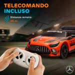 Auto Elettrica Bambini 3-8 Anni Mercedes-AMG 12V con Telecomando, Luci LED, Rotelle di Trasporto, Arancione - immagine 5