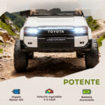 Auto Elettrica per Bambini TOYOTA Land Cruiser 12V con Telecomando, Età 3-6 Anni, Bianco - immagine 4