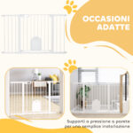 Cancelletto per Cani Estensibile con Porta a Chiusura Automatica, in Metallo e ABS, 75-131x76 cm, Bianco - immagine 8