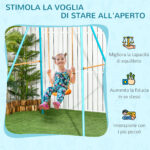 Altalena per Bambini 3-8 Anni da Giardino in Acciaio e PE con Seggiolino e Picchetti, 163x145x181 cm - immagine 6