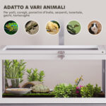 Casetta Tartarughe Rialzata con Divisorio, Vassoio Estraibile, in Legno e PS, 104x53x82 cm, Grigio e Bianco - immagine 8