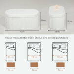 Pouf Contenitore Pieghevole con Vano da 72L e Rivestimento in Velluto, 76x38x35 cm, Crema - immagine 3