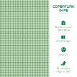 Serra da Giardino a Tunnel in Acciaio e Plastica PP con Porte Avvolgibili, 295x1x80 cm, Verde - immagine 5