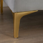 Panca Imbottita Fondoletto in Tessuto Vellutato e Base in Metallo Dorato, 118x45x42cm, Grigio - immagine 8